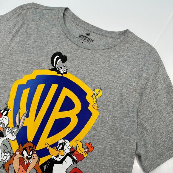 Warner Bros. Looney Tunes Characters Graphic Screen Tee Shirt, Size Large, Gray - Picture 3 of 7